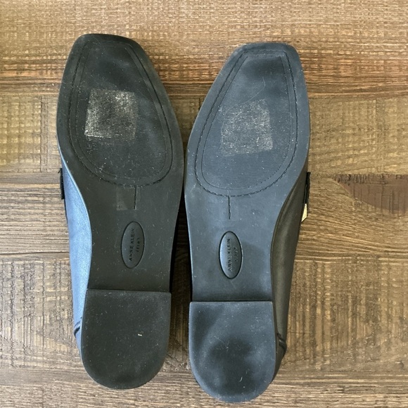 Anne Klein Black Leather Loafers with Silver Accent - Picture 5 of 6